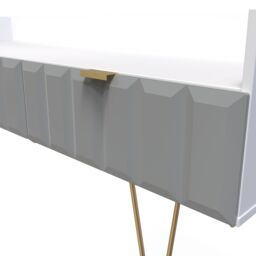 Bologna Ready Assembled Matt Grey & White Media Unit With 2 Drawers, (H)128Cm X (W)51.5Cm X (D)39.5Cm - thumbnail 3