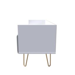Bologna Ready Assembled Matt Grey & White Media Unit With 2 Drawers, (H)128Cm X (W)51.5Cm X (D)39.5Cm - thumbnail 5