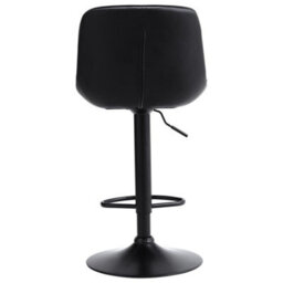 Living And Home Bar Stool Set Of 2 Black Faux Leather Height Adjustable Bar Stool Chairs - thumbnail 4