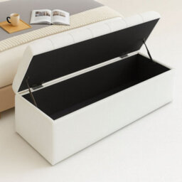 150Cm Chesterfield Ottoman Storage Box, White Plush Velvet Upholstered Blanket Box, End Of Bed Bench, Deep Storage Chest - thumbnail 2