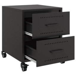 Berkfield Bedside Cabinets 2 Pcs Black 36X39X43.5 Cm Steel - thumbnail 9