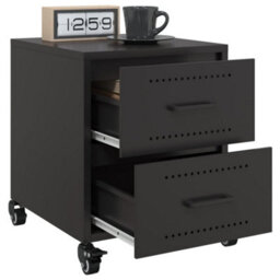 Berkfield Bedside Cabinets 2 Pcs Black 36X39X43.5 Cm Steel - thumbnail 4