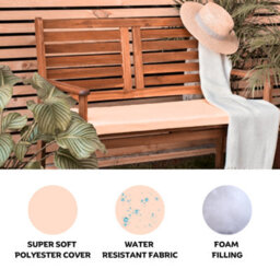 Marco Paul Cream Garden Bench Seat Cushion - thumbnail 5