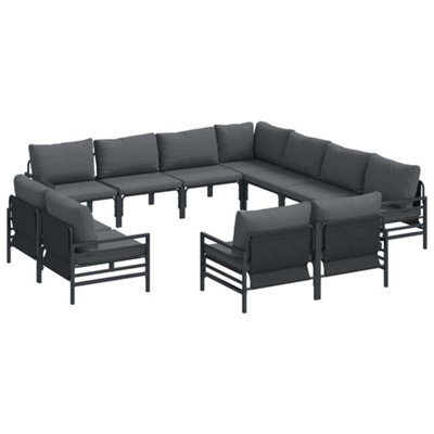 Berkfield Stylish Garden Sofa Set 11 Pcs Anthracite Steel - image 1