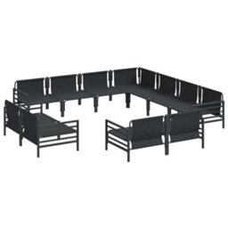 Berkfield Stylish Garden Sofa Set 11 Pcs Anthracite Steel - thumbnail 6