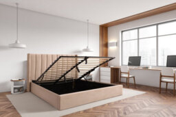 Bed Factory Direct Lucia Warm Stone Velvet End Lift Ottoman Bed Frame - Kingsize - thumbnail 5