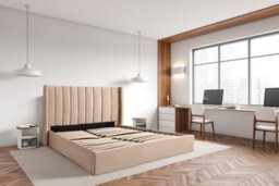 Bed Factory Direct Lucia Warm Stone Velvet End Lift Ottoman Bed Frame - Kingsize - thumbnail 4