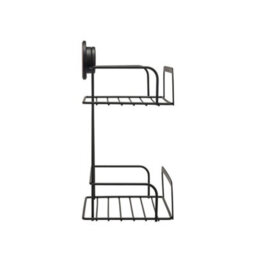 Black Shower Caddy Stick  Lock 2 Tier Adhesive Basket - thumbnail 6
