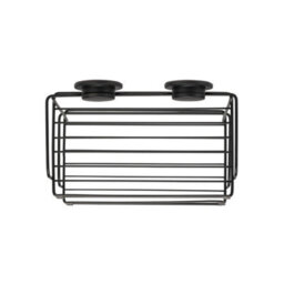 Black Shower Caddy Stick  Lock 2 Tier Adhesive Basket - thumbnail 4