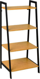 Spot On Dealz 4 Tier Ladder Shelf Shelving Unit Narrow Bookcase Free Standing Shelvesoak - thumbnail 2
