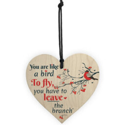 Red Ocean Inspirational Motivational You Are Like A Bird Wooden Heart Positive Friendship Sign Happy Gift Decoration - thumbnail 5