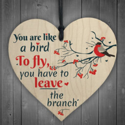 Red Ocean Inspirational Motivational You Are Like A Bird Wooden Heart Positive Friendship Sign Happy Gift Decoration - thumbnail 1