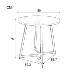 Abrihome 5-Piece Round Dining Set - 80Cm White Table W/gold Legs & 4 Grey Velvet Chairs, Modern Kitchen Table Set - thumbnail 2