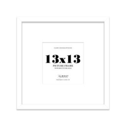 "13X13"" White Picture Frame - 13X13"" Square Frame With 10X10"" Mount For 13X13""/10X10"" Pictures Moderrn Style Thin Edge, 1 Pack" - thumbnail 1