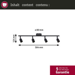 Paulmann 66758 Carolina Spotlight 4-Lamp Max. 4X10 Watts Ceiling Luminaire Matt Black Spot Metal Gu10 - thumbnail 4