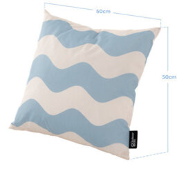 Hayward 50 X 50Cm Outdoor Cushion, Shoreline Waves Classic Square Design, Shower-Resistant Square Cushion For Garden & Patio - thumbnail 2