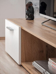 Arte Spacious Oak Wotan & White Entertainment Unit 190Cm - Organised Media Storage - thumbnail 8