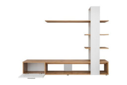 Arte Spacious Oak Wotan & White Entertainment Unit 190Cm - Organised Media Storage - thumbnail 3