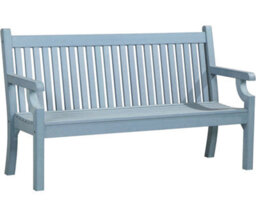 Winawood Sandwick 3 Seater Wood Effect Bench - Powder Blue - thumbnail 1