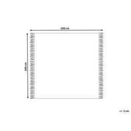 Beliani Blanket Khari Cotton 200 X 200 Cm Orange - thumbnail 3