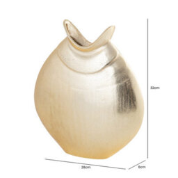 Vanity Living 32Cm Gold Metal Vase, Modern Decorative Vase For Living Room - thumbnail 3