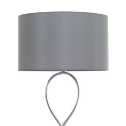 GoodHome Carnavon Modern Round Shiny Light Grey Chrome Effect Table Light - thumbnail 4