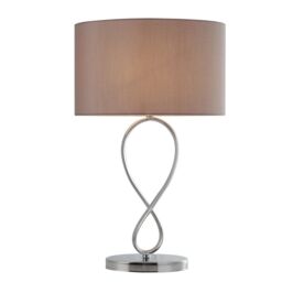 GoodHome Carnavon Modern Round Shiny Light Grey Chrome Effect Table Light - thumbnail 3