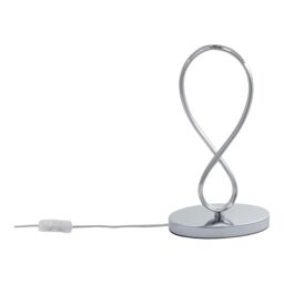 GoodHome Carnavon Modern Round Shiny Light Grey Chrome Effect Table Light - thumbnail 6