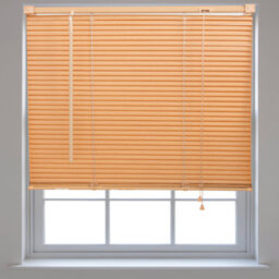 Furnished Pvc Venetian Blinds - Teak 25mm Slats Trimmable Blinds For Windows And Doors  (W)155Cm (L)210Cm