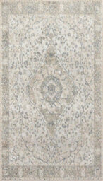 Livabliss Lillian-Washable Grey Green Traditional Vintage Boho Living Dining Rug 66 X 115 Cm Easy Care, Non Shedding - thumbnail 1