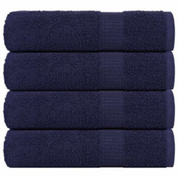 Berkfield Bath Towels 4 Pcs Navy Blue 100X150 Cm 360 Gsm 100% Cotton - thumbnail 1