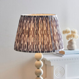 Luminosa Lighting Luminosa Higgledy Gloss Almond White Paint Floor Lamp With Pearl Grey Fabric Ikat Shade 35Cm E27 - thumbnail 4