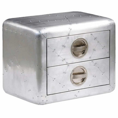 Berkfield Durable Aviator End Table With 2 Drawers Vintage Aircraft Airman Style - image 1