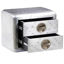 Berkfield Durable Aviator End Table With 2 Drawers Vintage Aircraft Airman Style - thumbnail 5