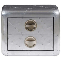 Berkfield Durable Aviator End Table With 2 Drawers Vintage Aircraft Airman Style - thumbnail 4