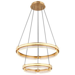 Luminosa Lighting Luminosa Blondie Twin Ring Pendant Ceiling Light Gold Colors K5 Crystals 2X Led Dimmable 2700-6000K Remote Control - thumbnail 5