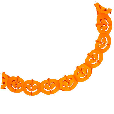 Halloween Pumpkin Garland Paper Home Party Decorations Themed 3M - image 1