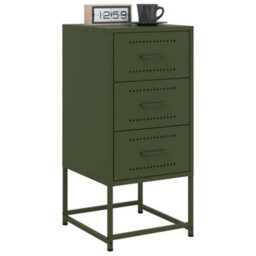 Berkfield Bedside Cabinets 2 Pcs Olive Green 36X39X78 Cm Steel - thumbnail 3