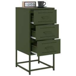 Berkfield Bedside Cabinets 2 Pcs Olive Green 36X39X78 Cm Steel - thumbnail 4