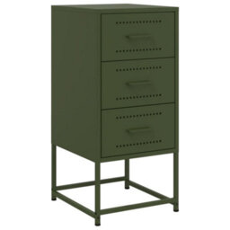 Berkfield Bedside Cabinets 2 Pcs Olive Green 36X39X78 Cm Steel - thumbnail 5