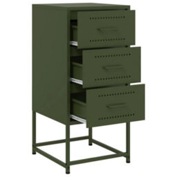 Berkfield Bedside Cabinets 2 Pcs Olive Green 36X39X78 Cm Steel - thumbnail 9
