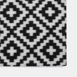 OHS Geo Tile Throw Over Bed Blanket Travel Garden Chair Fleece Bedspread, Mono - thumbnail 5