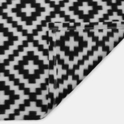 OHS Geo Tile Throw Over Bed Blanket Travel Garden Chair Fleece Bedspread, Mono - thumbnail 6