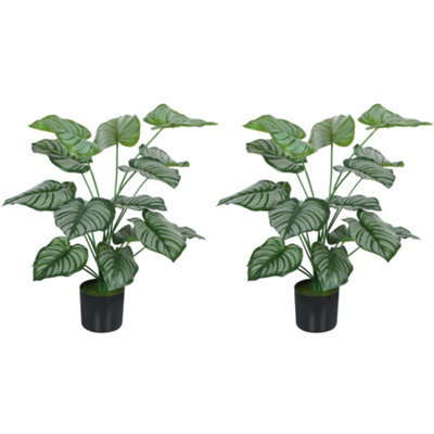 2 Pack Artificial Indoor Plants, 65 Cm, Artificial Tree With Plastic Pot And Flocking, Green - image 1