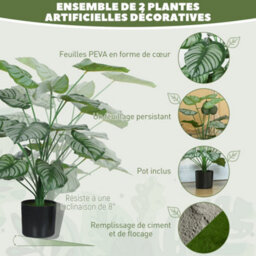 2 Pack Artificial Indoor Plants, 65 Cm, Artificial Tree With Plastic Pot And Flocking, Green - thumbnail 5