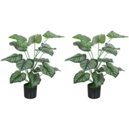 2 Pack Artificial Indoor Plants, 65 Cm, Artificial Tree With Plastic Pot And Flocking, Green - thumbnail 1
