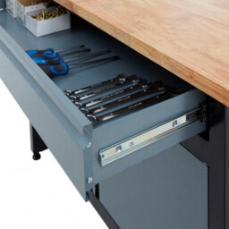 Bigdug Garage Workbench Drawer Cabinet - 842H X 1200W X 600D mm - 4X Drawer & 1 Door Cupboard - Black/grey - thumbnail 7