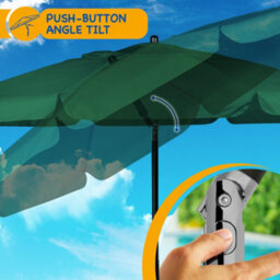 Sunmer 2M Parasol With Tilt, Uv Light Protection, Easy To Open And Close, Water Resistant -  Green - thumbnail 6