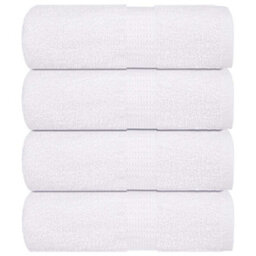 Berkfield Wash Towels 4 Pcs Frogn White 30X30 Cm 100% Cotton