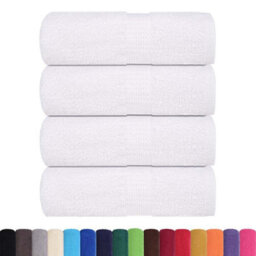 Berkfield Wash Towels 4 Pcs Frogn White 30X30 Cm 100% Cotton - thumbnail 2